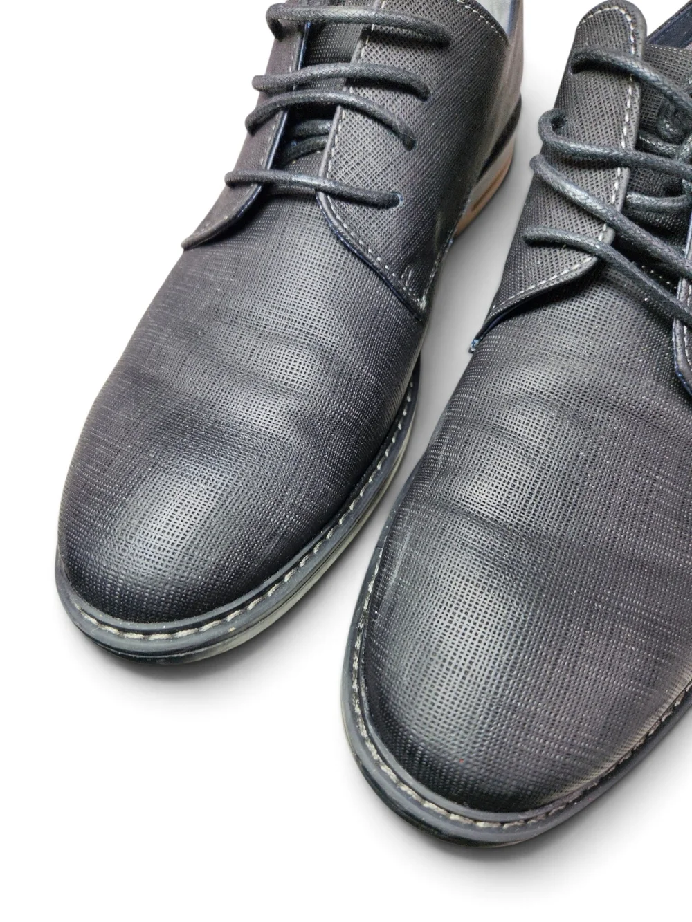 Steve Madden M-Marty Men's Black PU Plain Toe Derby Dress Shoes Size 10 Lace Up